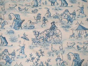 Covington Topsy Turvy Blue Nursery Decor Fabric